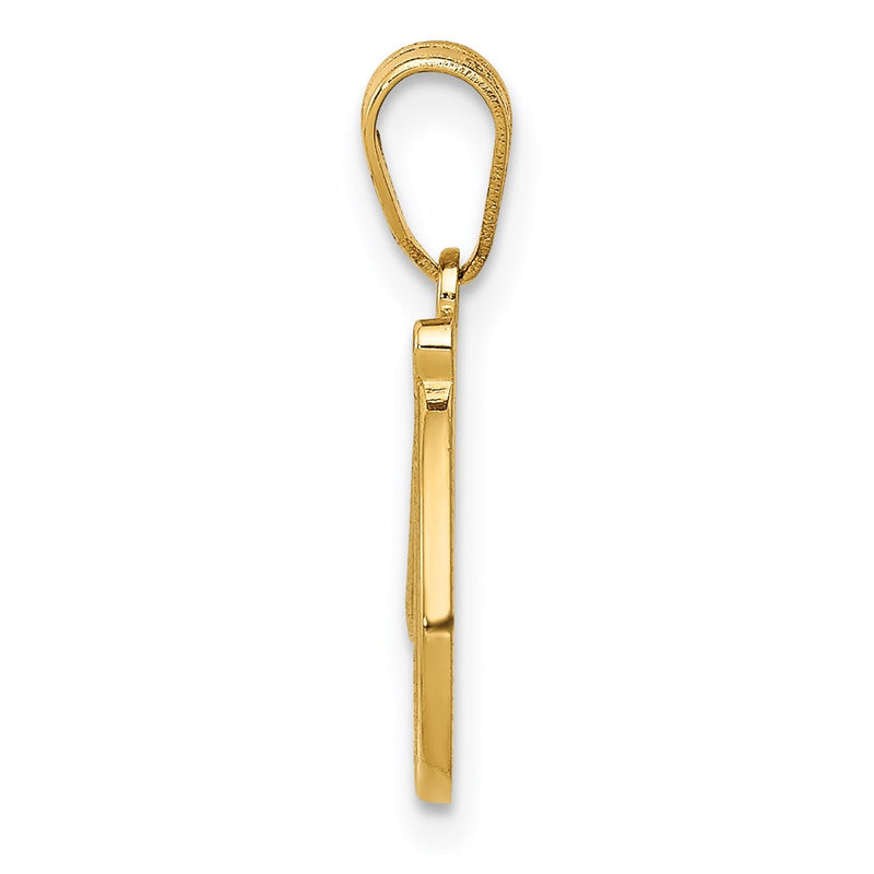 14k Yellow GoldY Script Letter D Initial Pendant