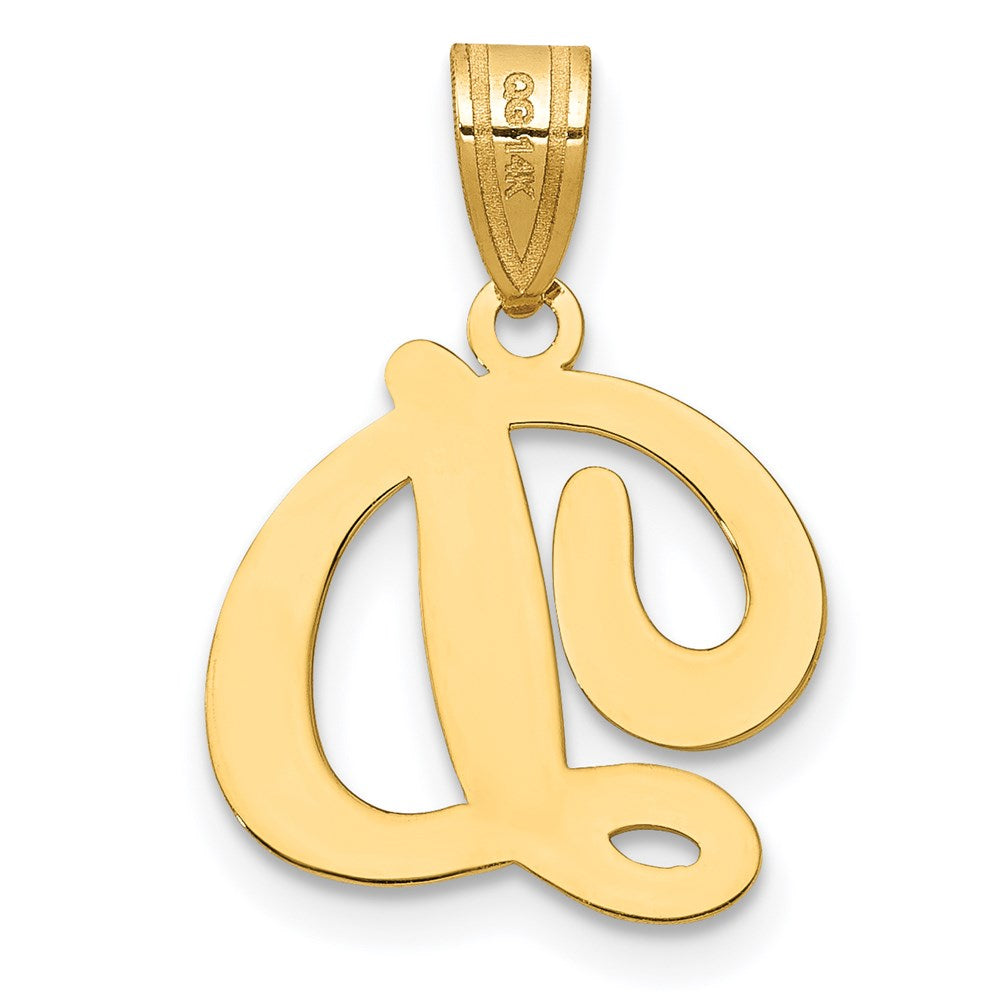 14k Yellow GoldY Script Letter D Initial Pendant