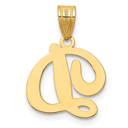 14k Yellow GoldY Script Letter D Initial Pendant