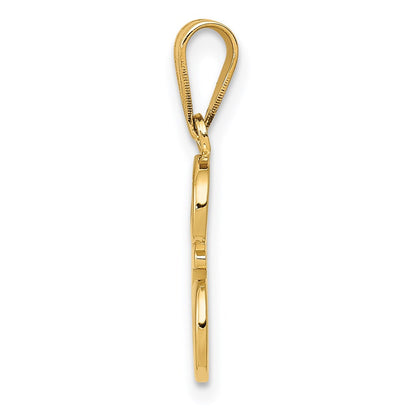 14k Yellow GoldY Script Letter E Initial Pendant