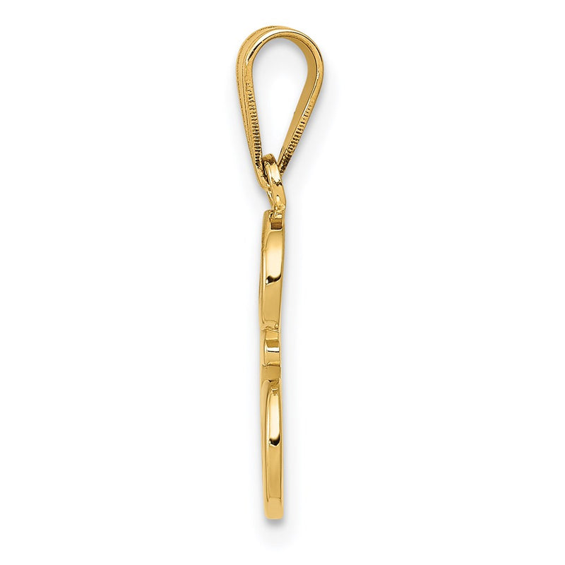 14k Yellow GoldY Script Letter E Initial Pendant