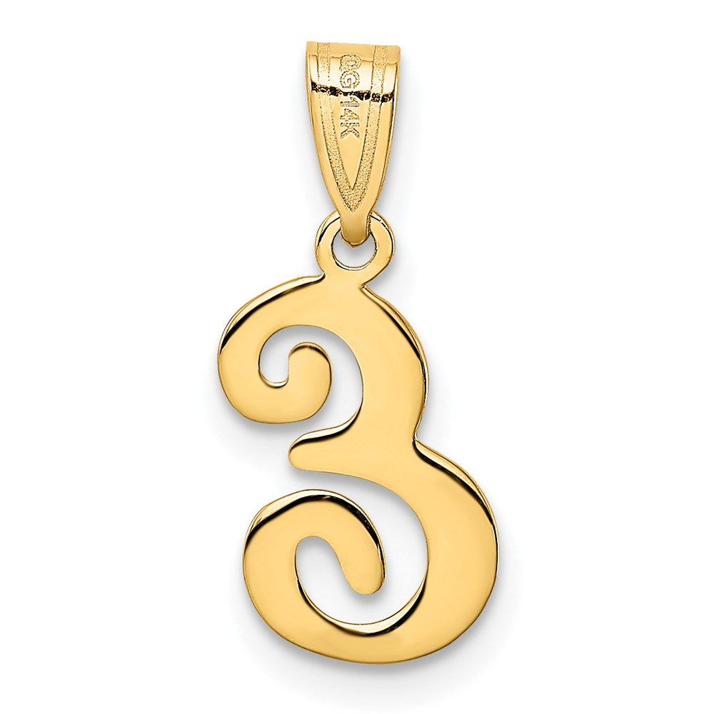 14k Yellow GoldY Script Letter E Initial Pendant