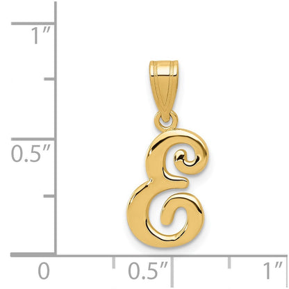 14k Yellow GoldY Script Letter E Initial Pendant