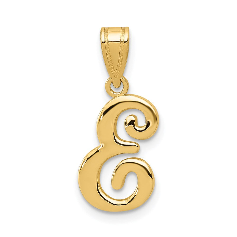 14k Yellow GoldY Script Letter E Initial Pendant
