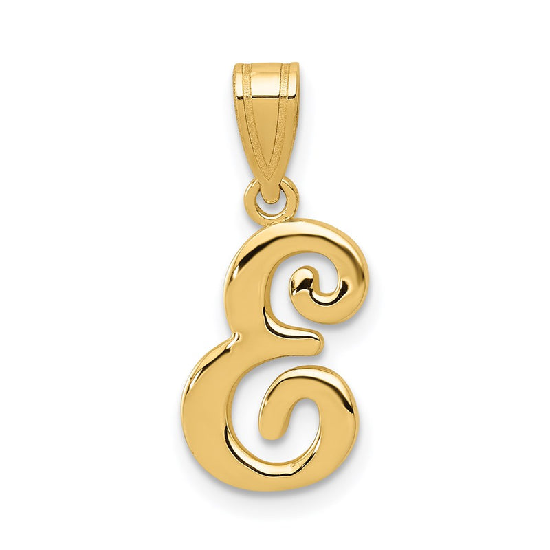 14k Yellow GoldY Script Letter E Initial Pendant
