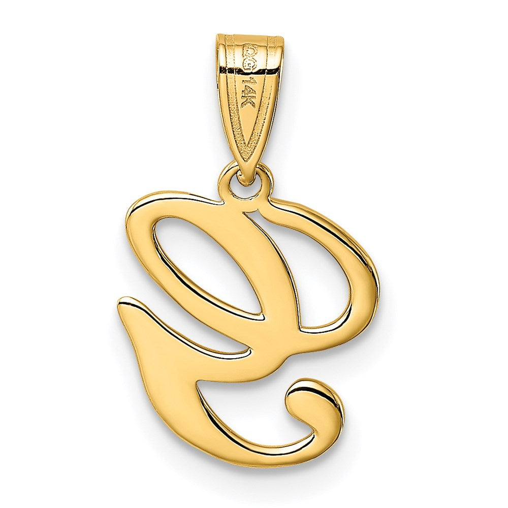 14k Yellow GoldY Script Letter G Initial Pendant
