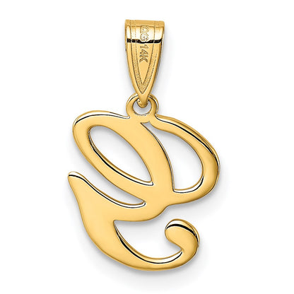 14k Yellow GoldY Script Letter G Initial Pendant