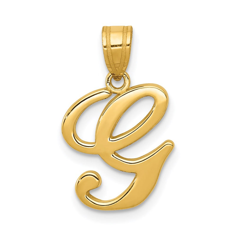 14k Yellow GoldY Script Letter G Initial Pendant