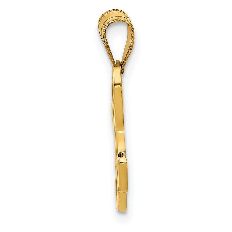 14k Yellow GoldY Script Letter H Initial Pendant