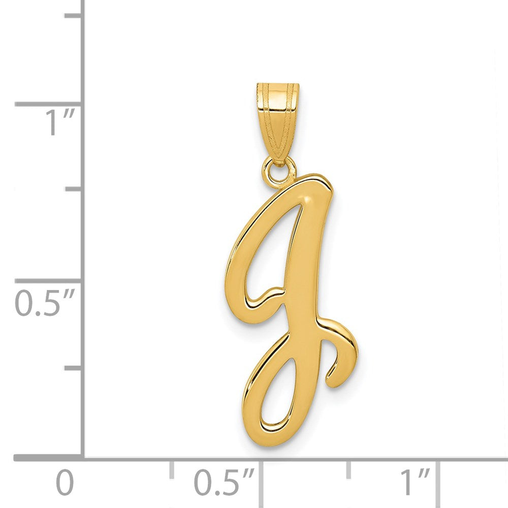 14k Yellow GoldY Script Letter J Initial Pendant