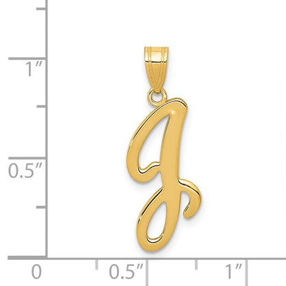 14k Yellow GoldY Script Letter J Initial Pendant