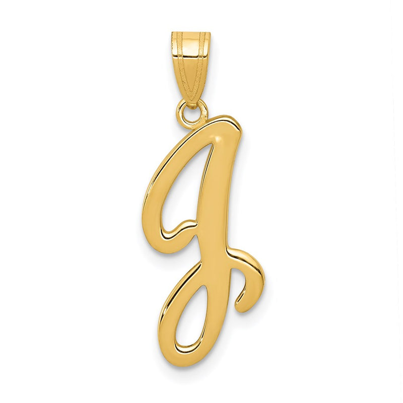 14k Yellow GoldY Script Letter J Initial Pendant