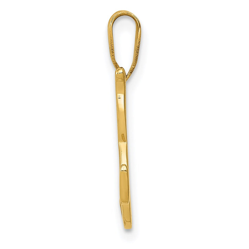 14k Yellow GoldY Script Letter K Initial Pendant