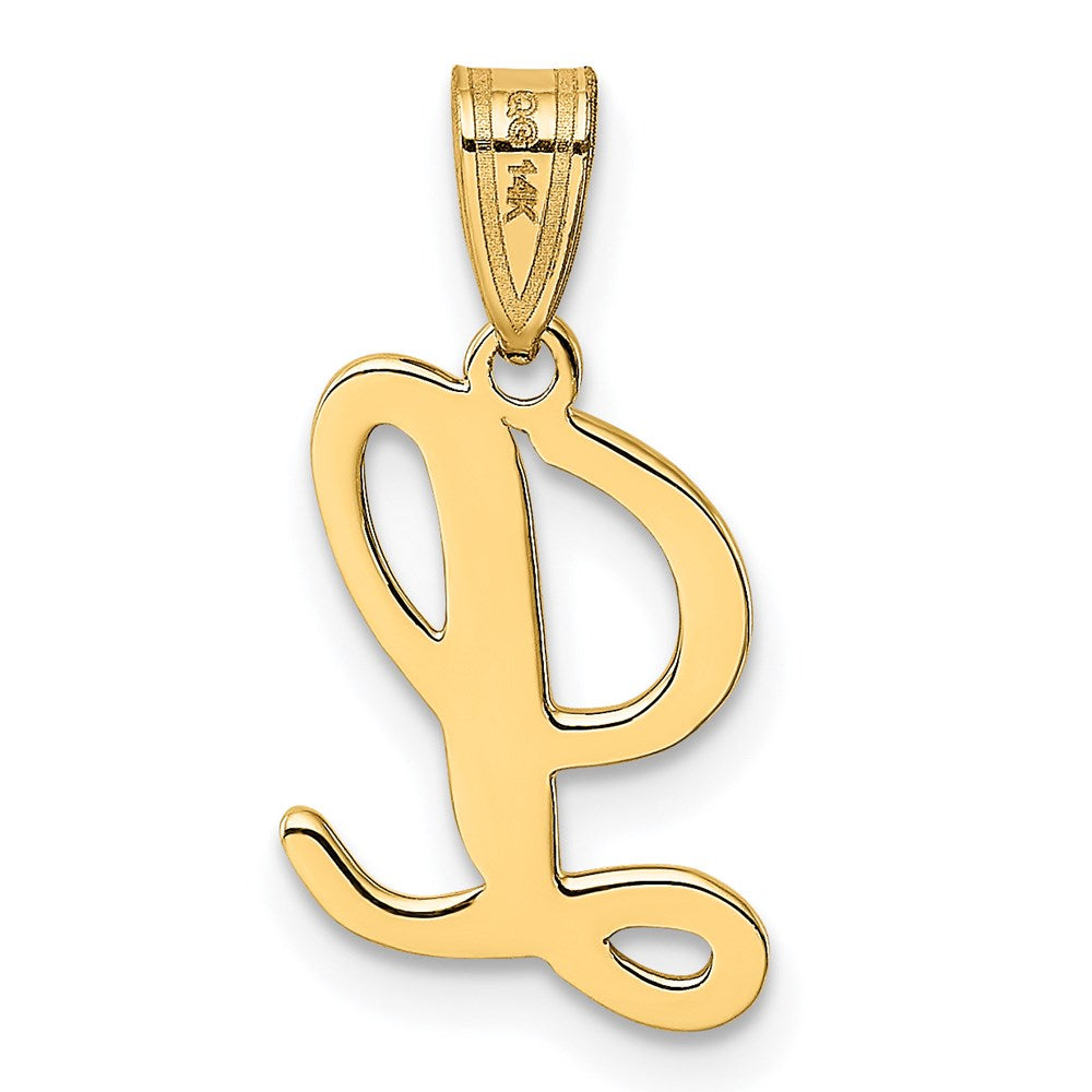 14k Yellow GoldY Script Letter L Initial Pendant