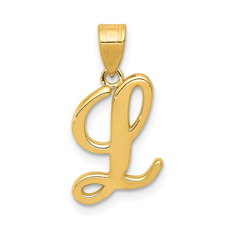 14k Yellow GoldY Script Letter L Initial Pendant