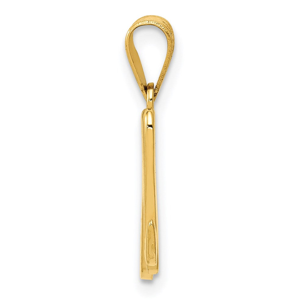14k Yellow GoldY Script Letter M Initial Pendant