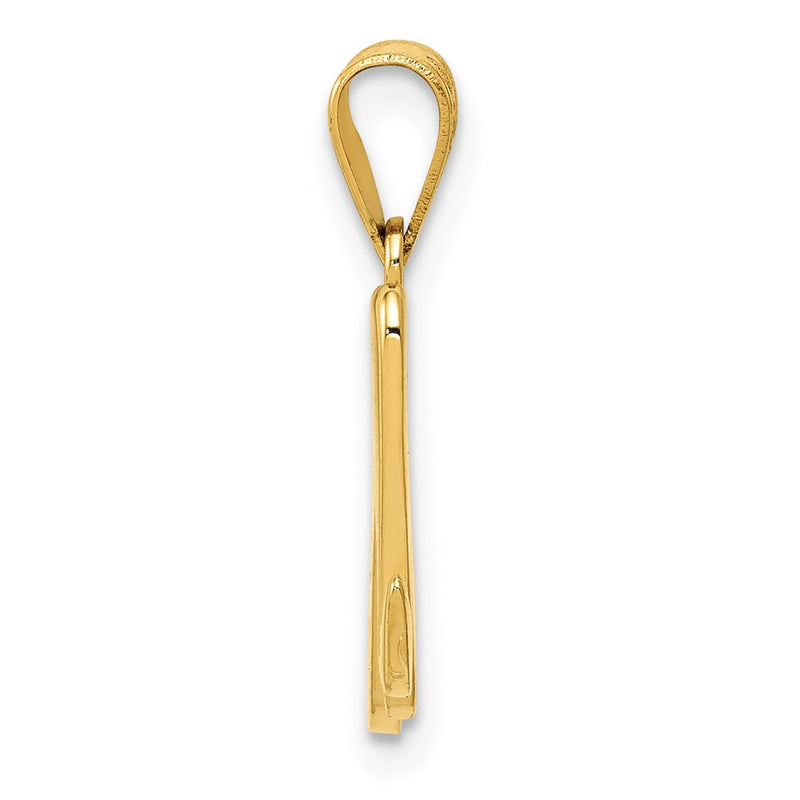14k Yellow GoldY Script Letter M Initial Pendant