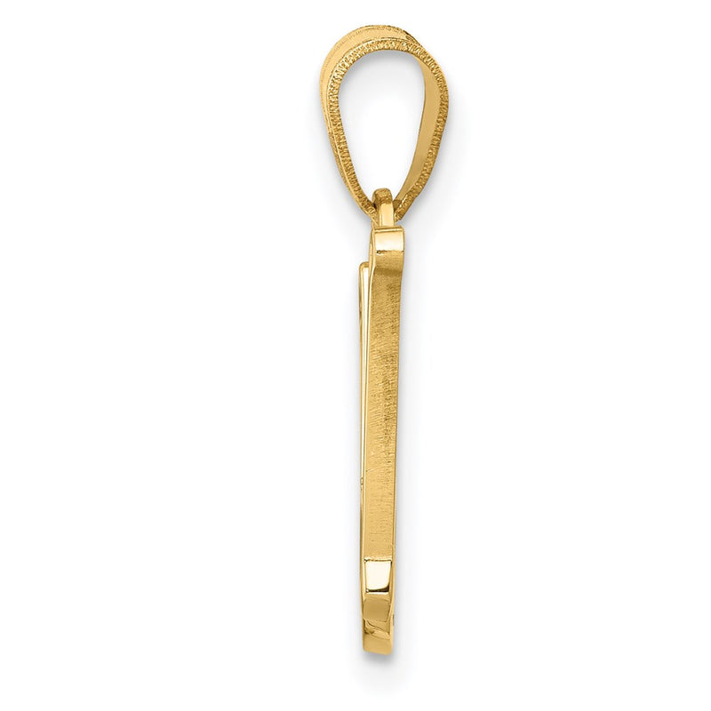 14k Yellow GoldY Script Letter N Initial Pendant