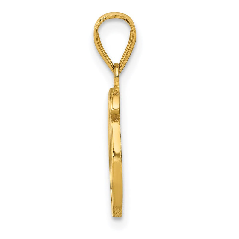 14k Yellow GoldY Script Letter O Initial Pendant