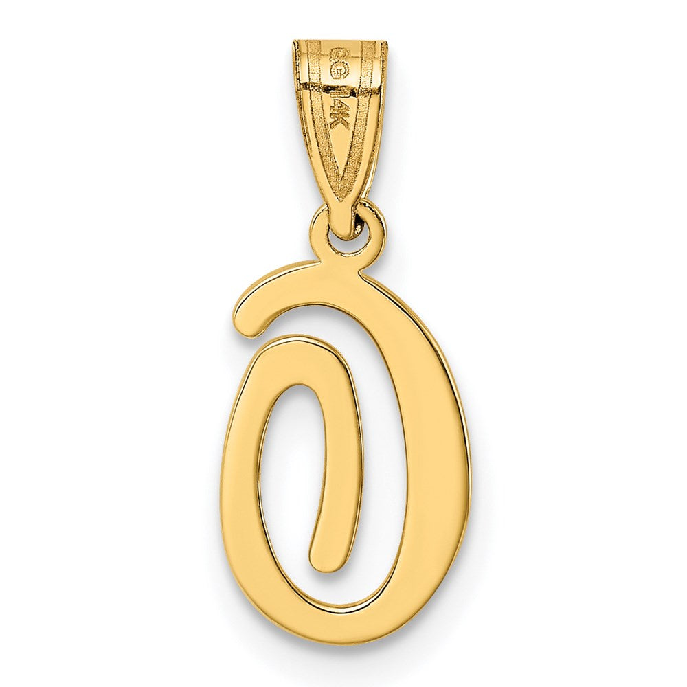 14k Yellow GoldY Script Letter O Initial Pendant