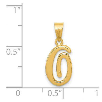 14k Yellow GoldY Script Letter O Initial Pendant