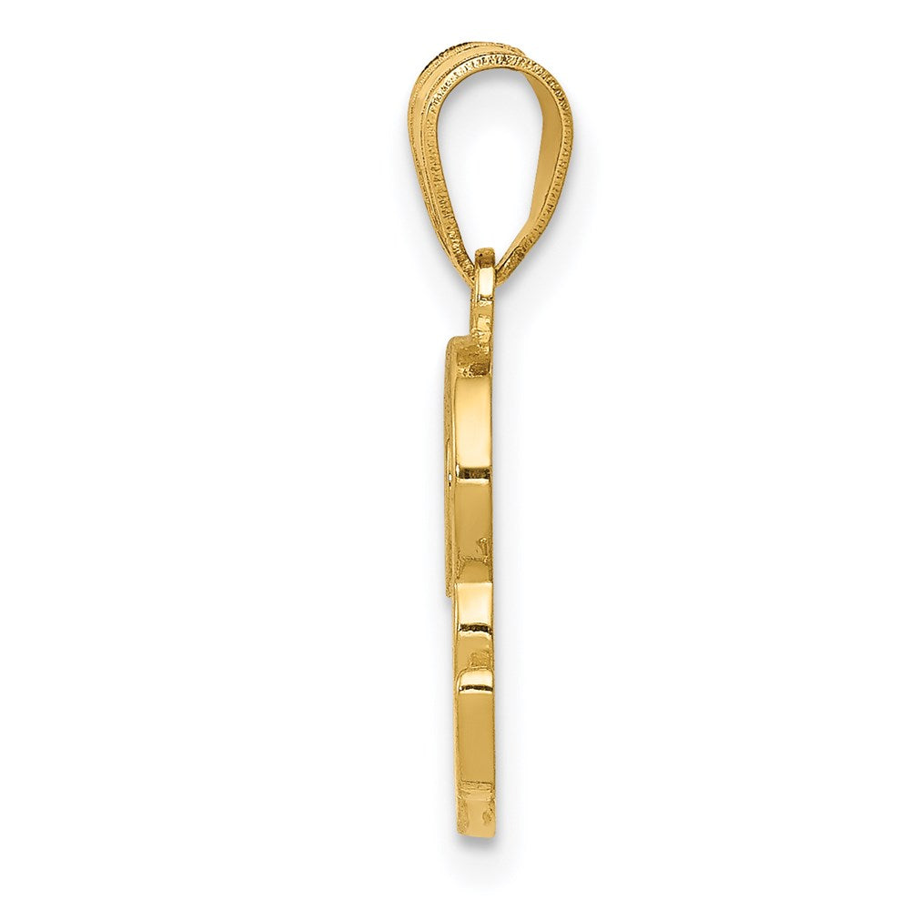 14k Yellow GoldY Script Letter R Initial Pendant