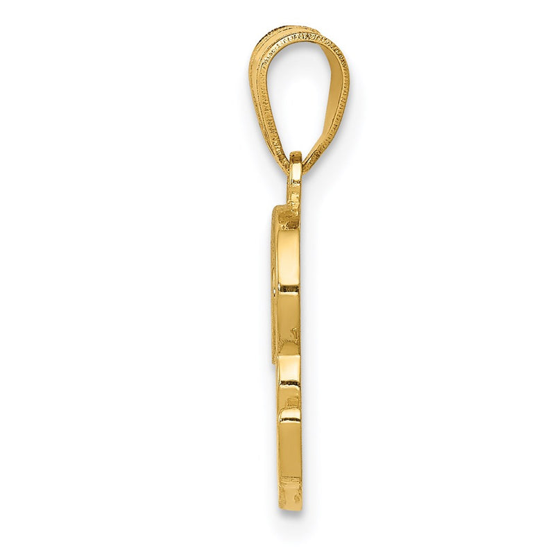 14k Yellow GoldY Script Letter R Initial Pendant