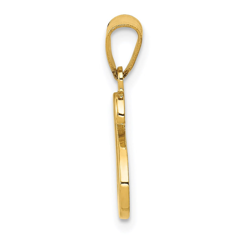 14k Yellow GoldY Script Letter S Initial Pendant