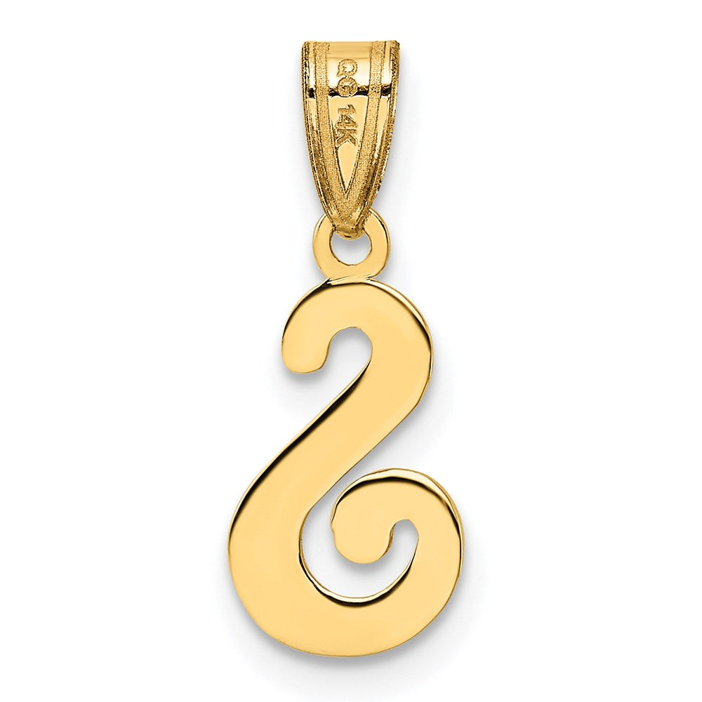 14k Yellow GoldY Script Letter S Initial Pendant