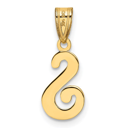14k Yellow GoldY Script Letter S Initial Pendant