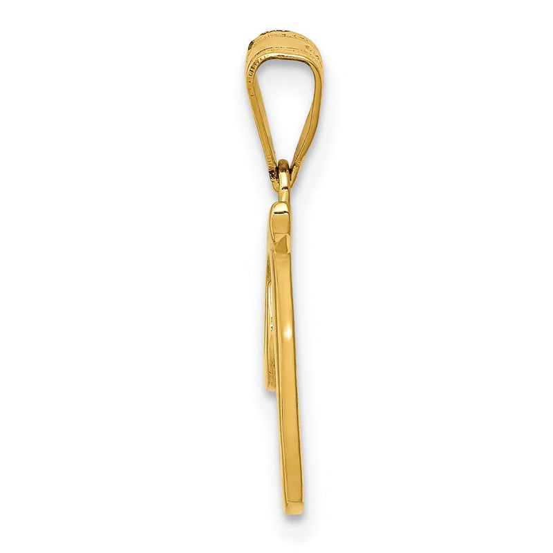 14k Yellow GoldY Script Letter T Initial Pendant