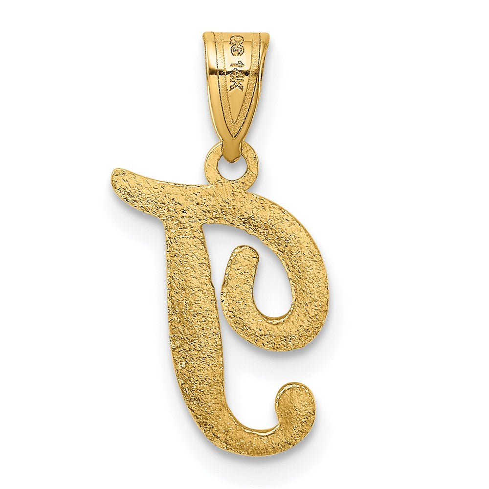 14k Yellow GoldY Script Letter T Initial Pendant