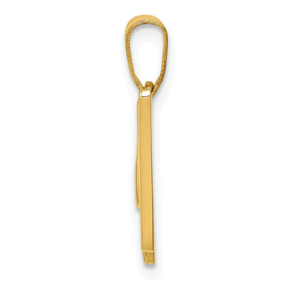 14k Yellow GoldY Script Letter W Initial Pendant