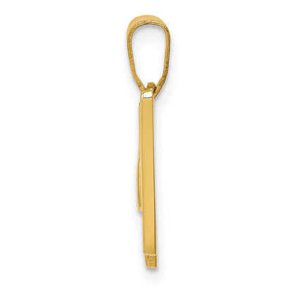 14k Yellow GoldY Script Letter W Initial Pendant