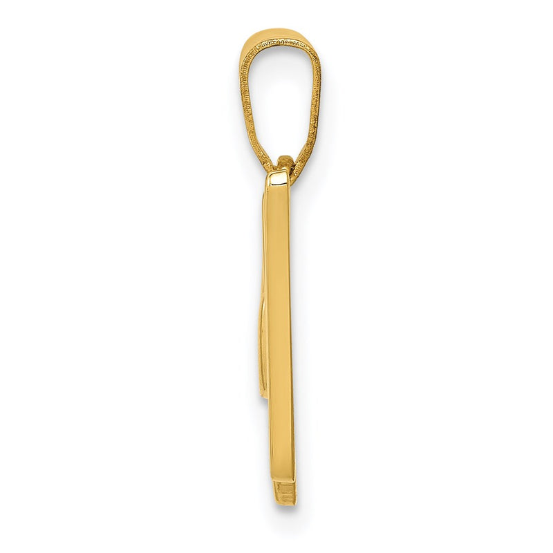 14k Yellow GoldY Script Letter W Initial Pendant