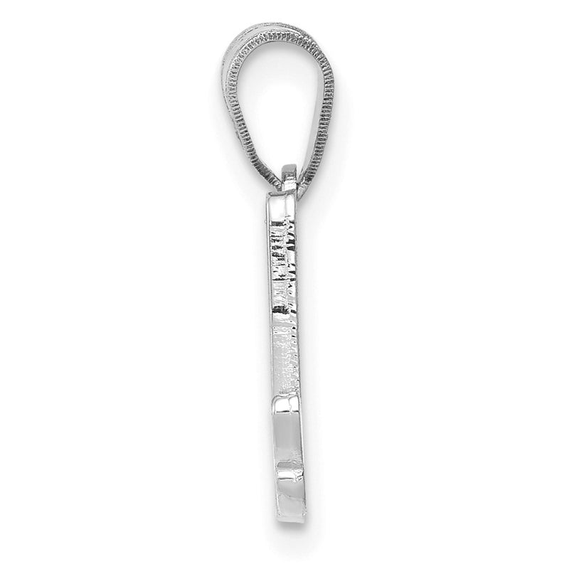 14k White GoldW White Gold Script Letter A Initial  Pendant