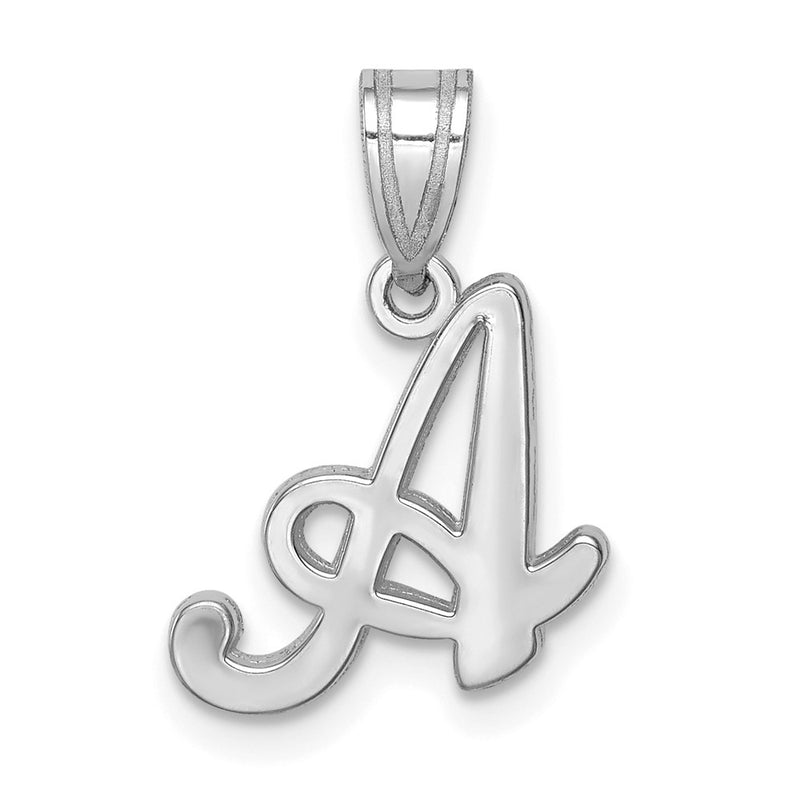 14k White GoldW White Gold Script Letter A Initial  Pendant
