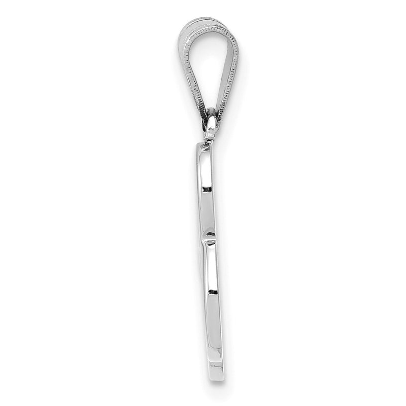 14k White GoldW White Gold Script Letter B Initial  Pendant