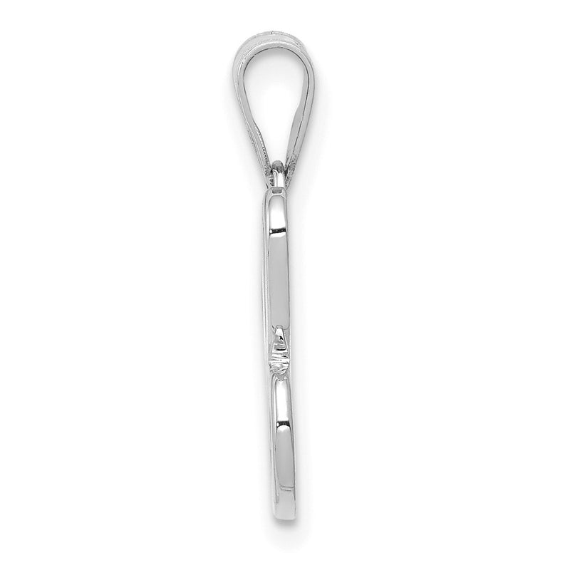 14k White GoldW White Gold Script Letter C Initial  Pendant