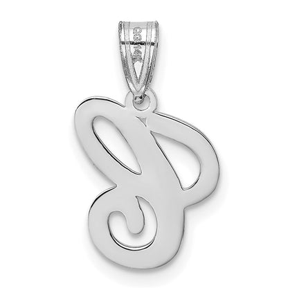 14k White GoldW White Gold Script Letter C Initial  Pendant