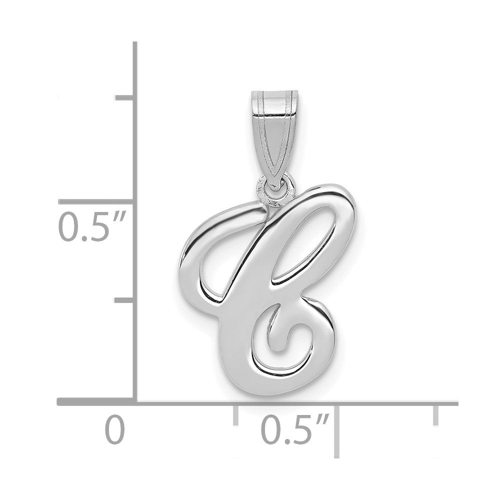 14k White GoldW White Gold Script Letter C Initial  Pendant