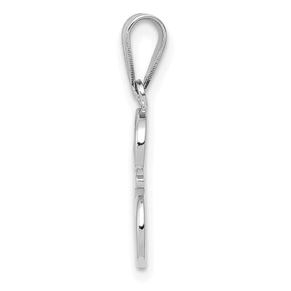 14k White GoldW White Gold Script Letter E Initial Pendant