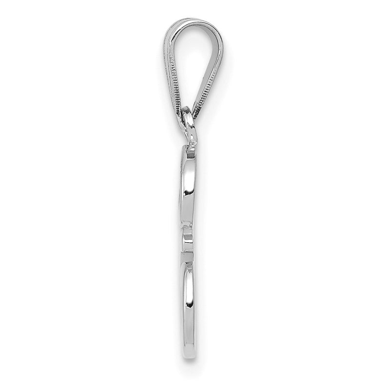 14k White GoldW White Gold Script Letter E Initial Pendant