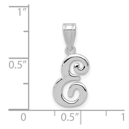 14k White GoldW White Gold Script Letter E Initial Pendant