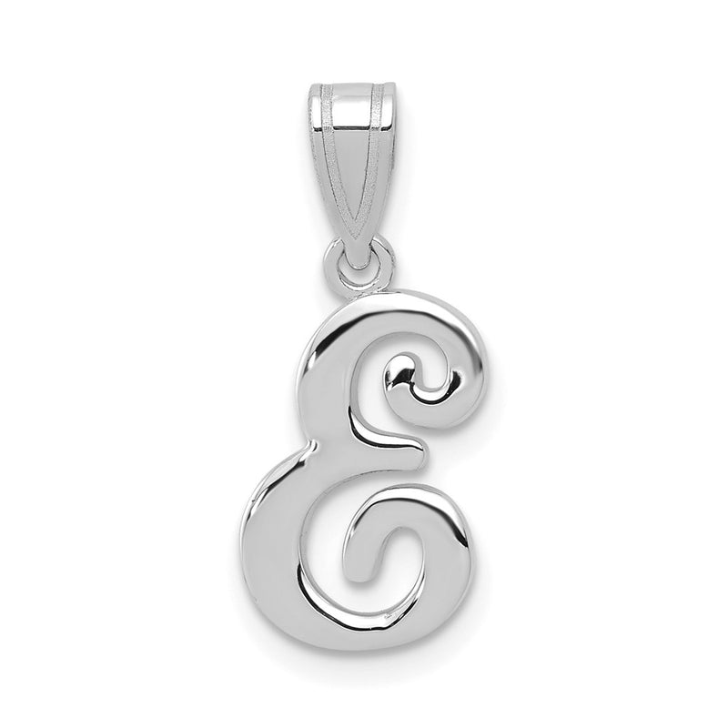 14k White GoldW White Gold Script Letter E Initial Pendant