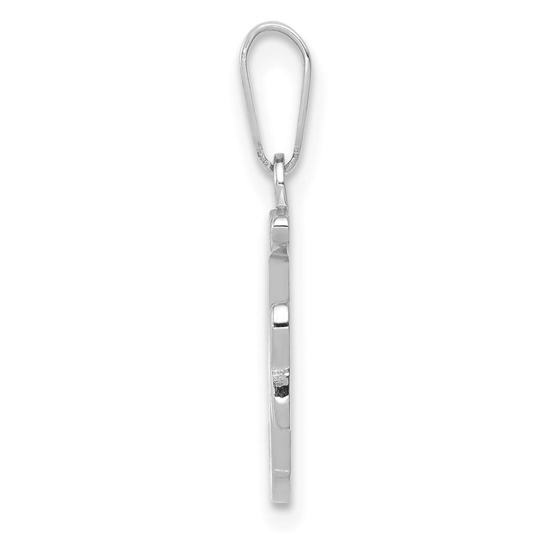 14k White GoldW White Gold Script Letter F Initial Pendant