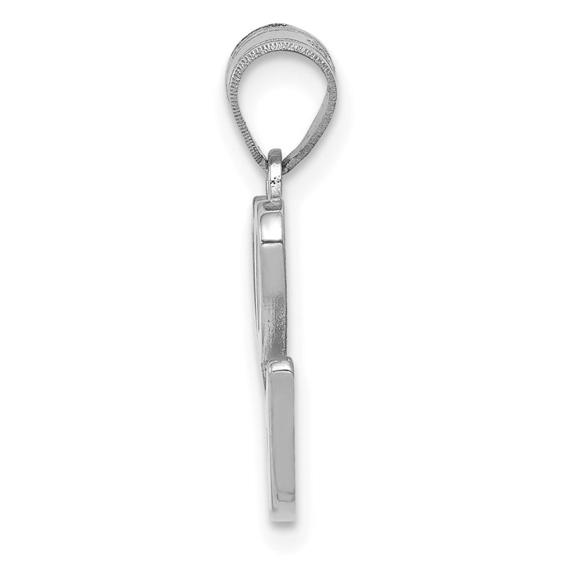 14k White GoldW White Gold Script Letter G Initial Pendant