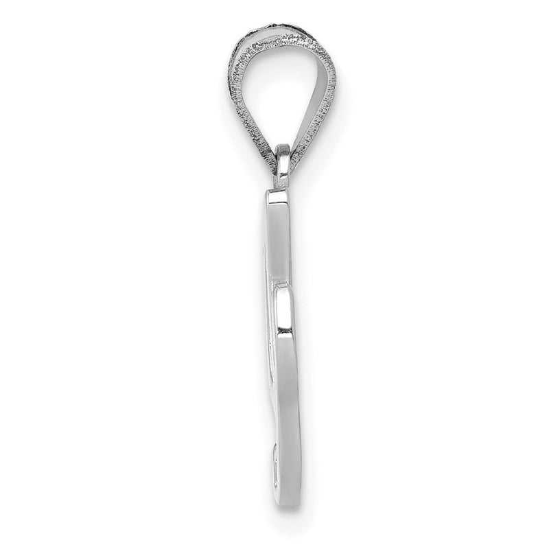 14k White GoldW White Gold Script Letter I Initial Pendant