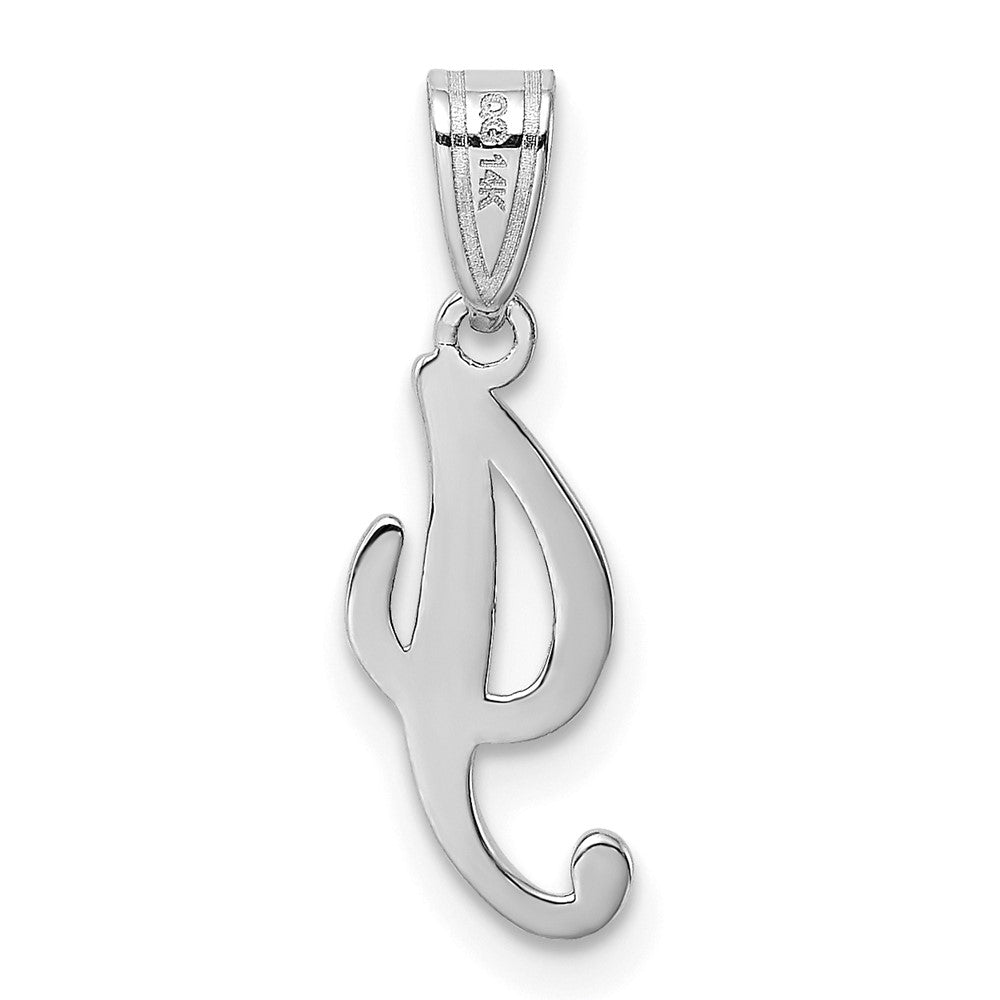 14k White GoldW White Gold Script Letter I Initial Pendant
