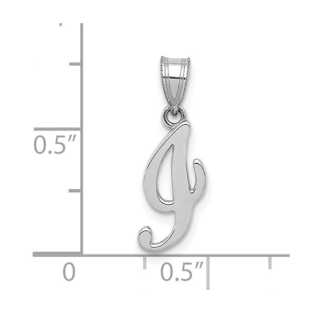 14k White GoldW White Gold Script Letter I Initial Pendant
